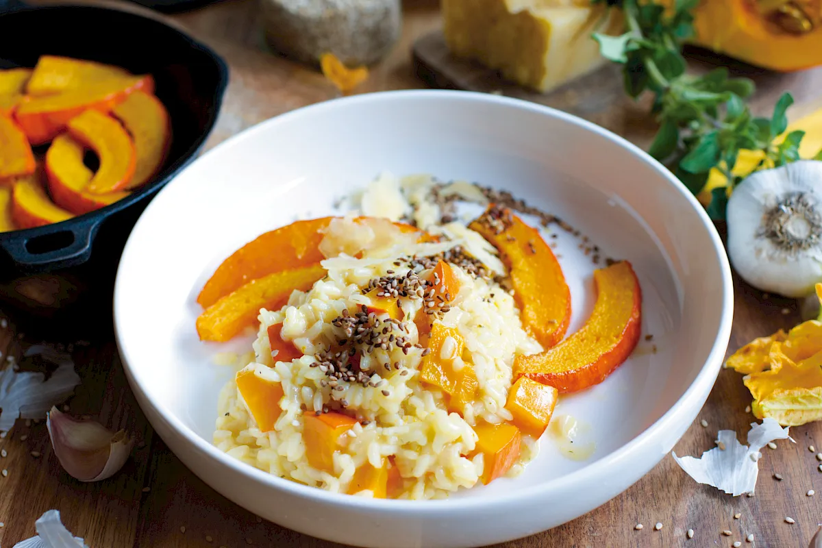 Risotto con la zucca mit Hokkaidokürbis