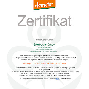 Demeter Zertifikat Deutsch