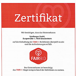 FairBio Zertifikat