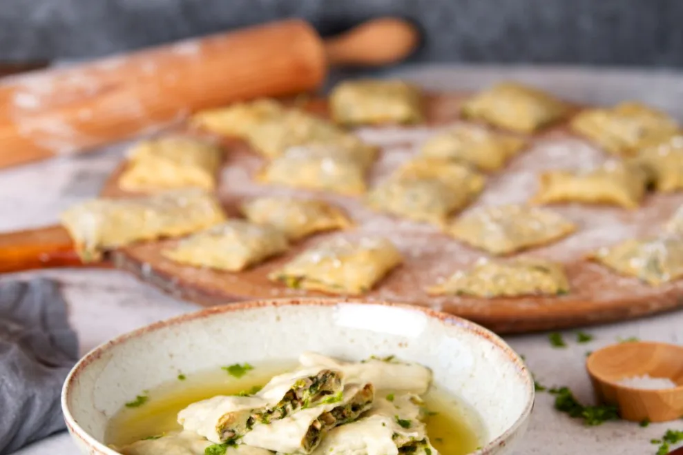 Maultaschen in klarer Brühe