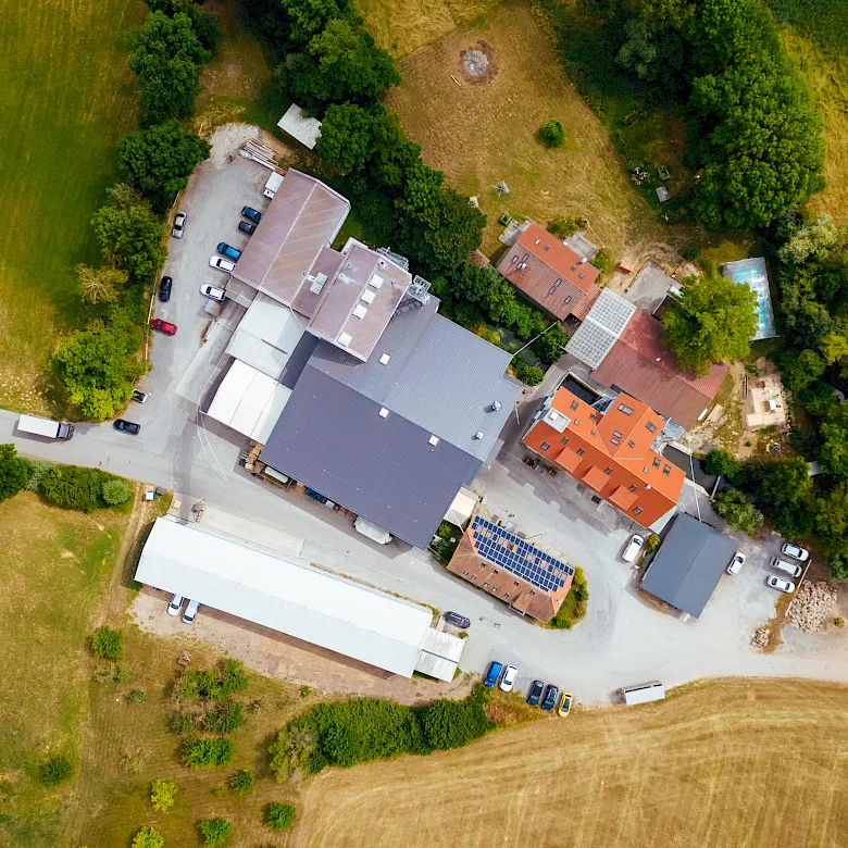 die Spielberger Mühle von oben